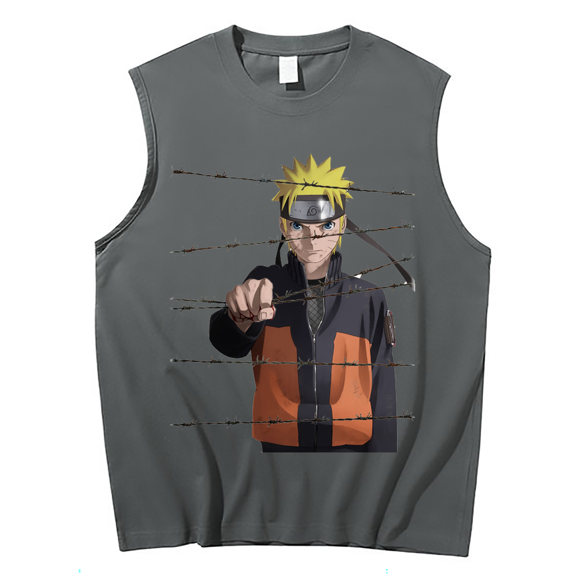 （画像用） NARUTO -ナルト- うずまき ナルト Uzumaki Naruto コットン100％タンクトップ（フロントプリント）